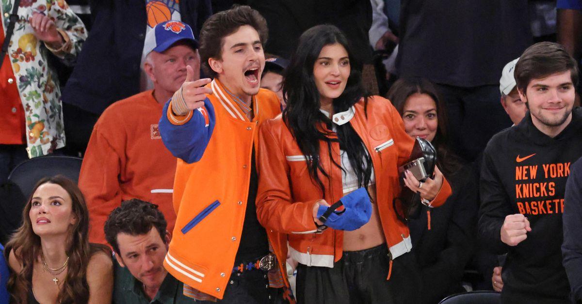 kylie jenner timothee chalamet making out knicks game watch