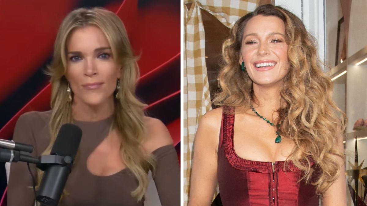 split photo of megyn kelly and blake lively