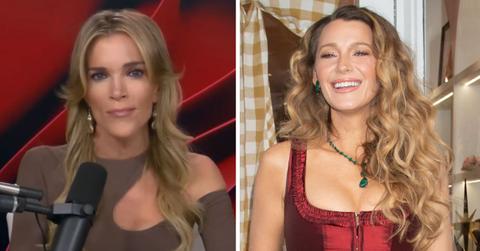 split photo of megyn kelly and blake lively