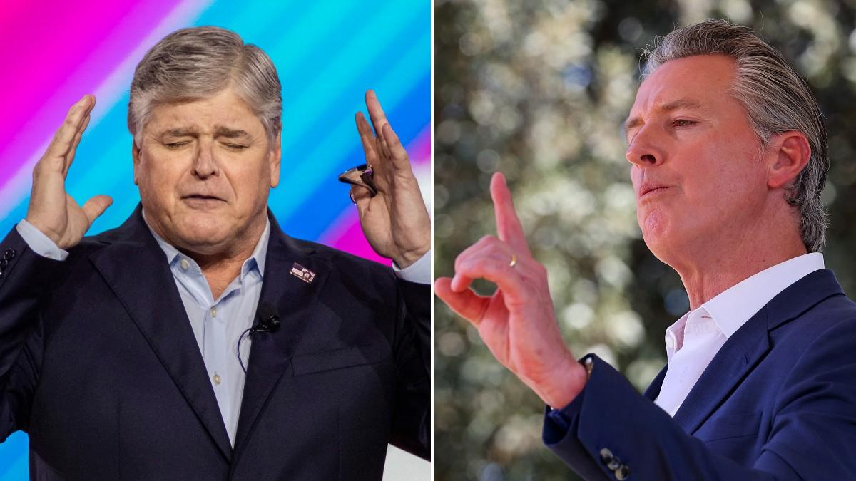 split of Sean Hannity and Gavin Newsom. 