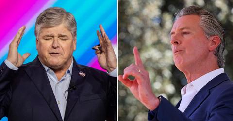 split of Sean Hannity and Gavin Newsom.