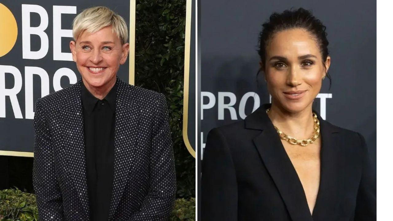 Split photo of Ellen DeGeneres & Meghan Markle