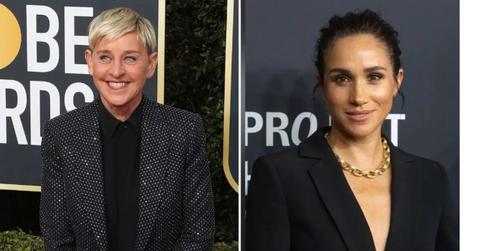 Split photo of Ellen DeGeneres & Meghan Markle