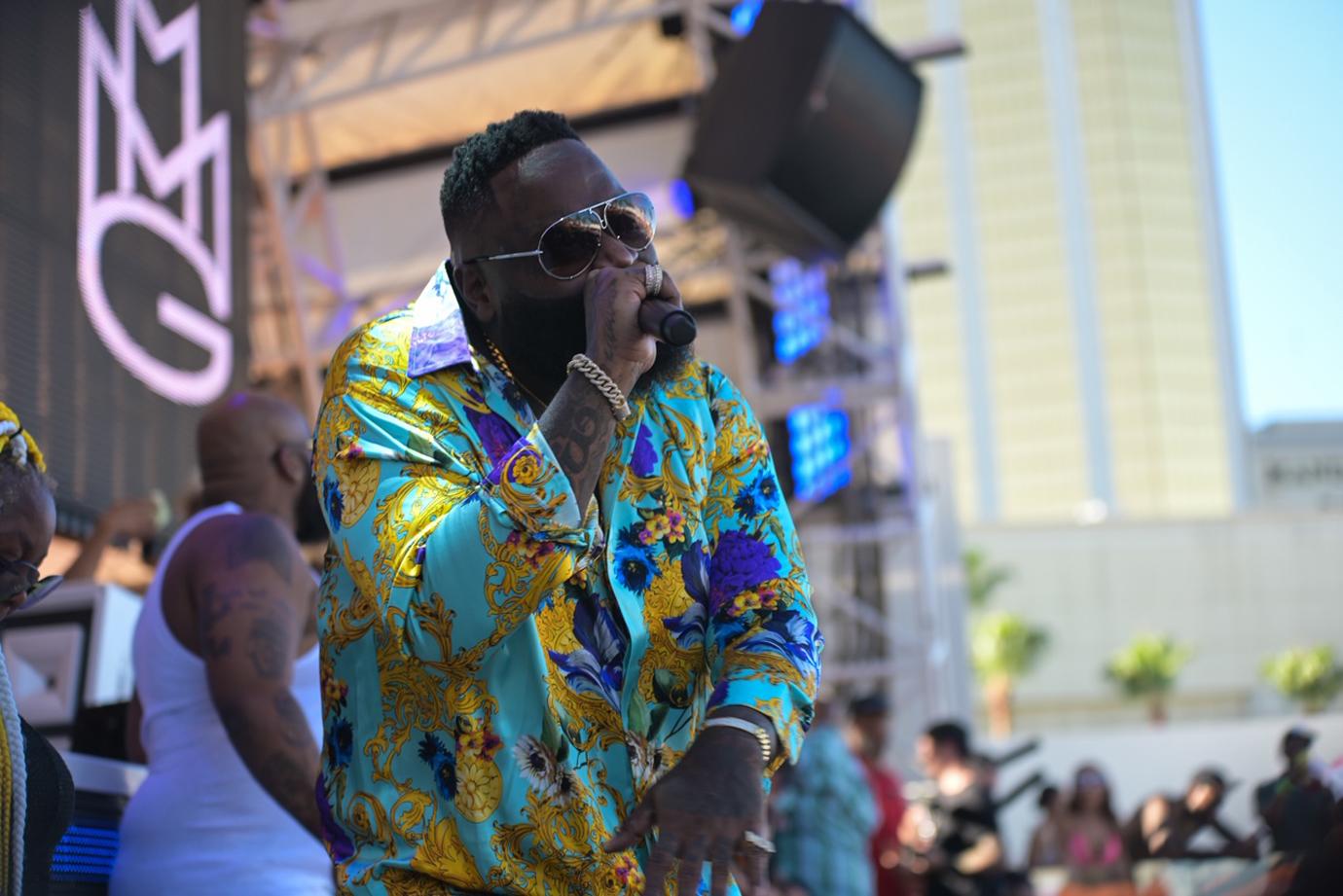 Rick Ross performs at DAYLIGHT Beach Club