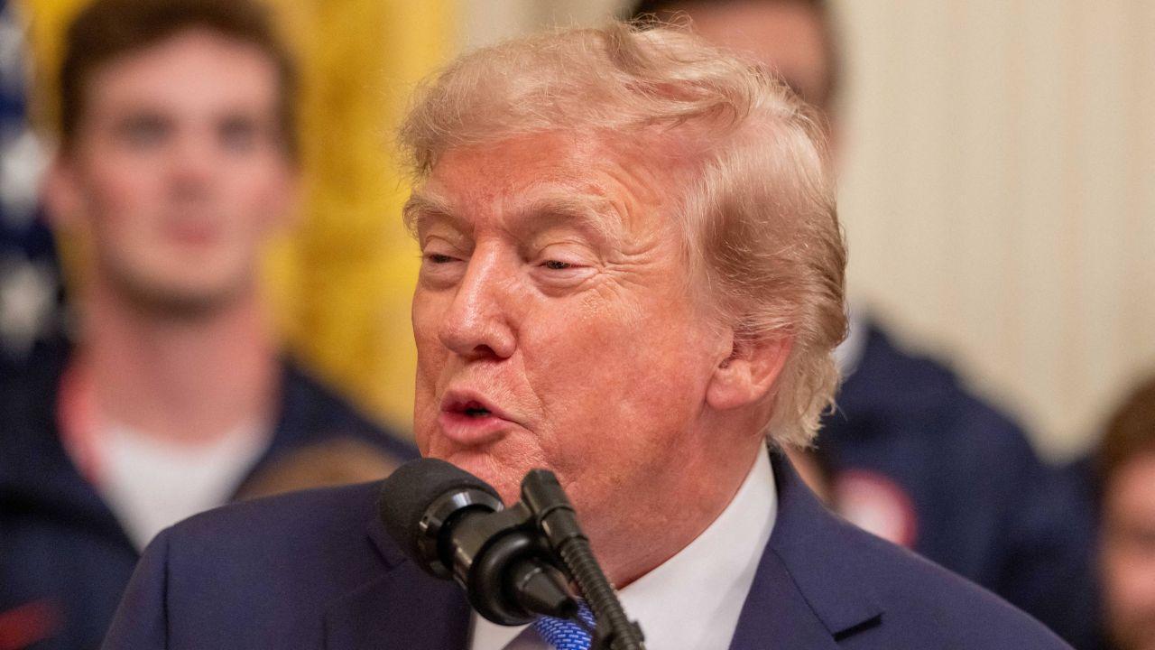 Image of The president joked about wanting some visiting teams to leave the White House.