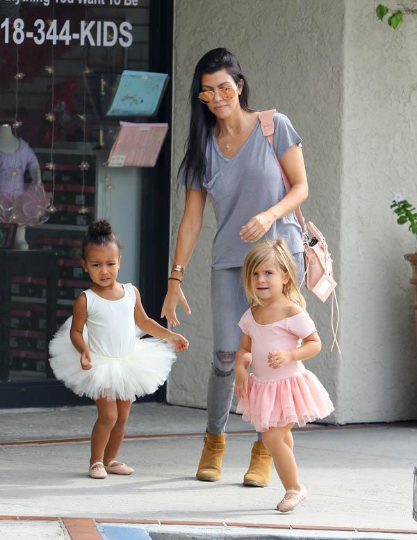 Kourtney Kardashian takes Penelope and North West to Ballet