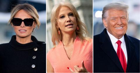 Composite photo of Melania Trump, Kellyanne Conway and Donald Trump.