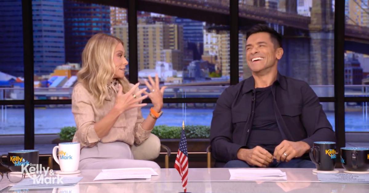 Image of Kelly Ripa teased Mark Consuelos about a flickering lightbulb.