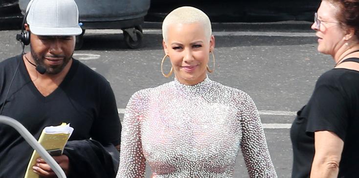 Amber Rose and Maksim Chmerkovskiy at Dancing with the Stars first day of filming