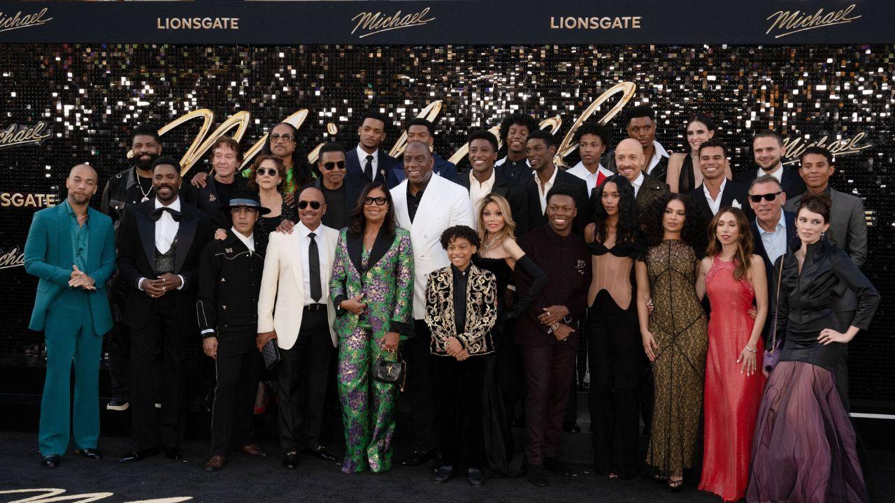 Image of The Jackson family showed support for Jaafar Jackson's performance at the film's premiere.