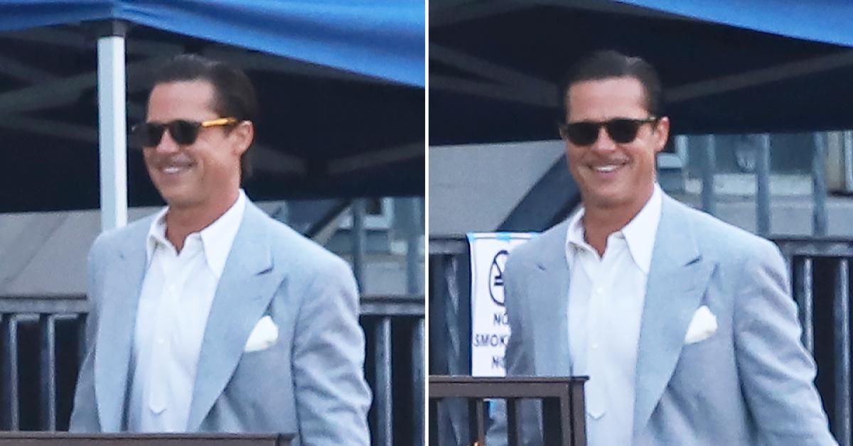 brad pitt looks dapper filming babylon ok