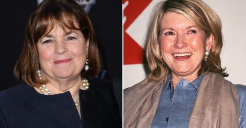 Split photo of Ina Garten and Martha Stewart