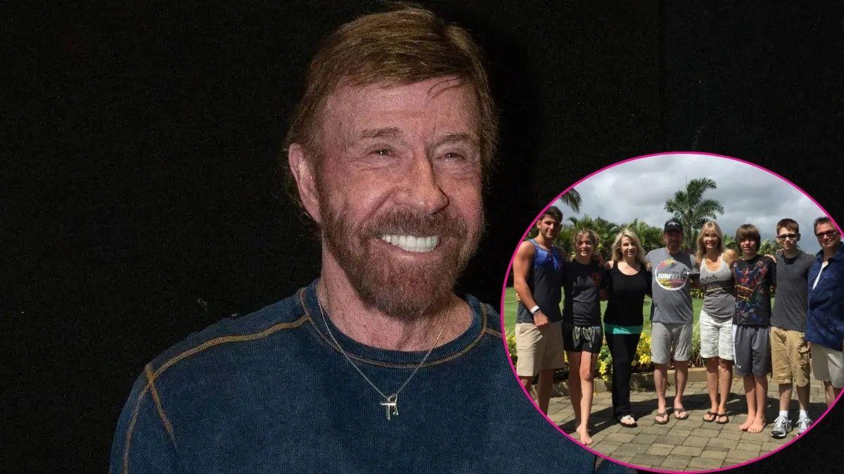 Composite photo of Chuck Norris. andhis kids