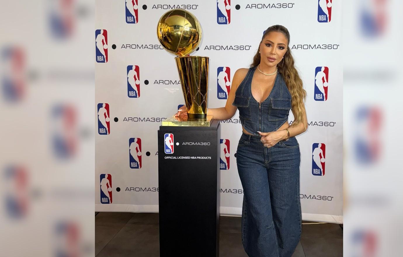 rhom star larsa pippen attending the official launch of luxury scenting brand aromas nba collection at the aroma miami showroom