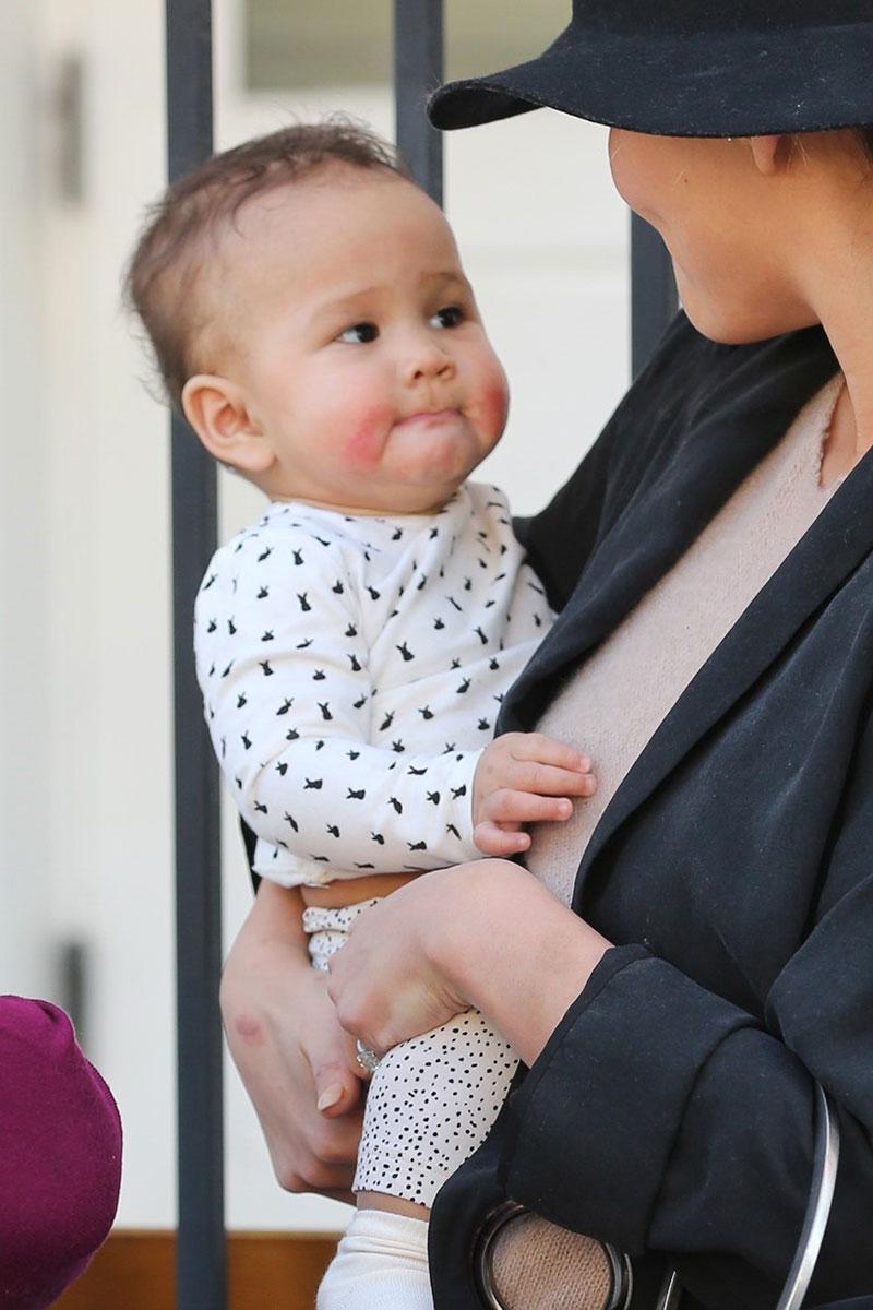 Chrissy Teigen and John Legend take Luna to lunch at Au Fudge!