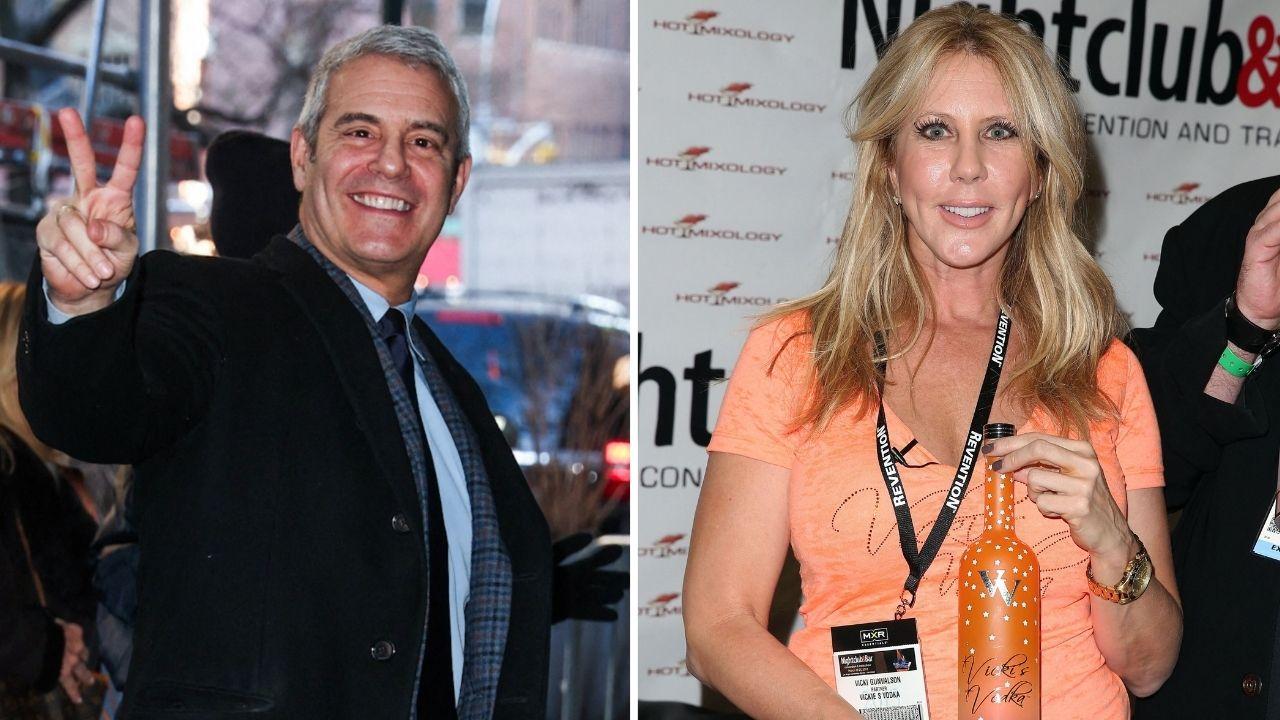 Split photo of Andy Cohen and Vicki Gunvalson