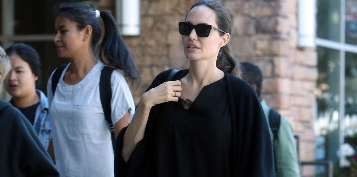 *PREMIUM EXCLUSIVE* Angelina Jolie takes her kids and other friends out for lunch