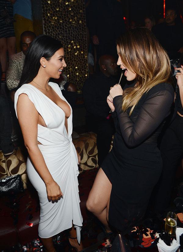 Kim Kardashian West and Khloe Kardashian at TAO Las Vegas