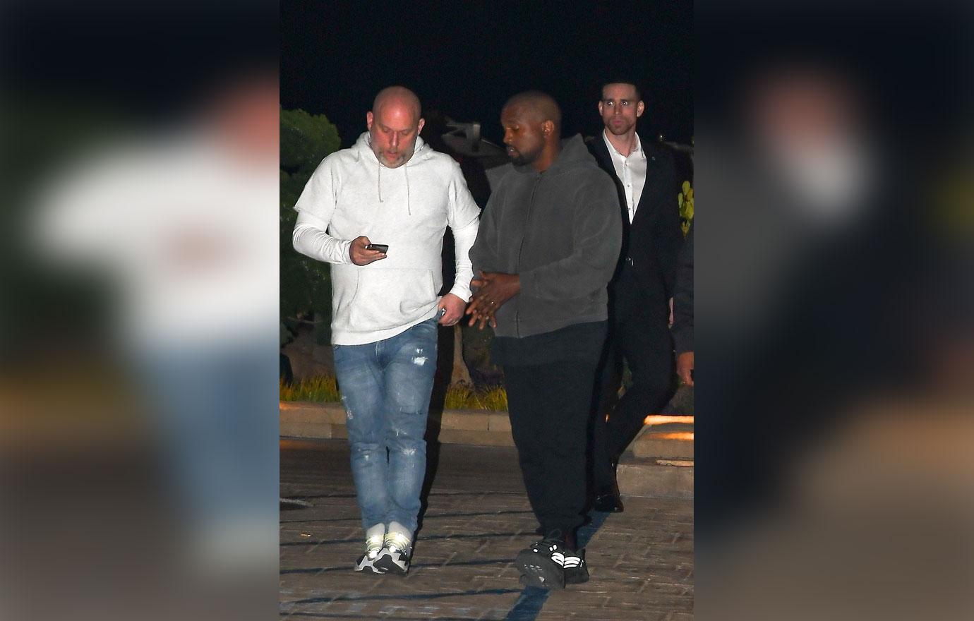 Kanye West seen leaving Nobu Restaurant with friends after dinner