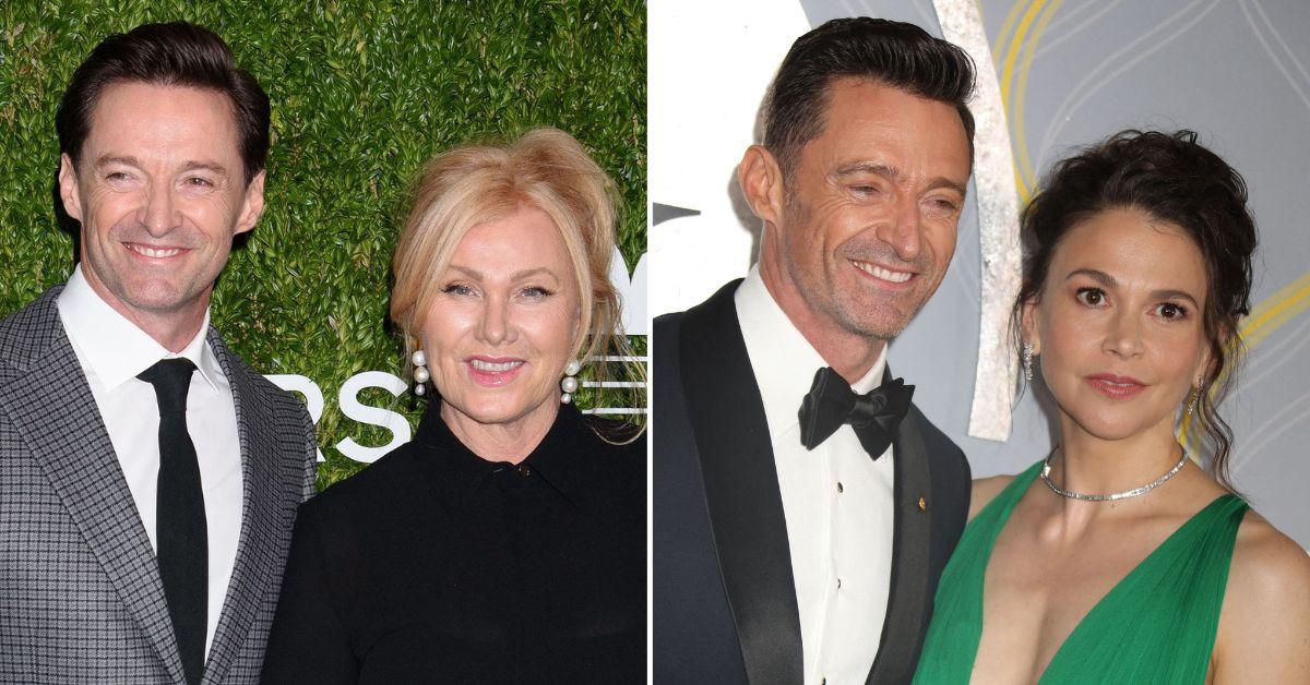 Composite photo of Hugh Jackman, Deborra-Lee Furness and Sutton Foster.