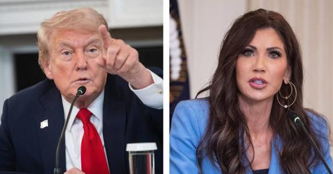 split photo of Donald Trump & Kristi Noem