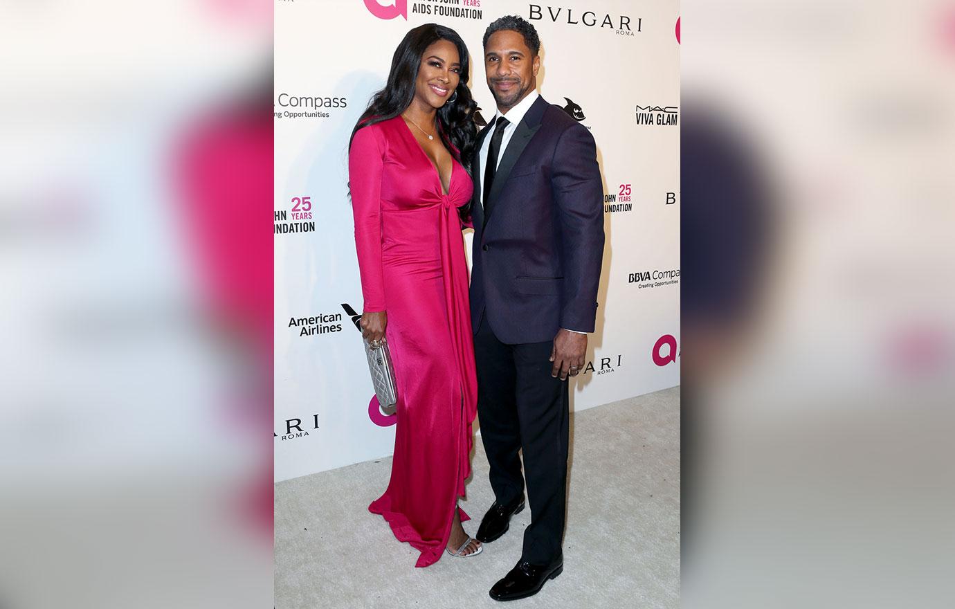 Kenya Moore Pink Dress On Red Carpet With Marc Daly Cynthia Bailey Love