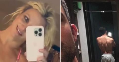 britney spears takes selfie of shirtless man