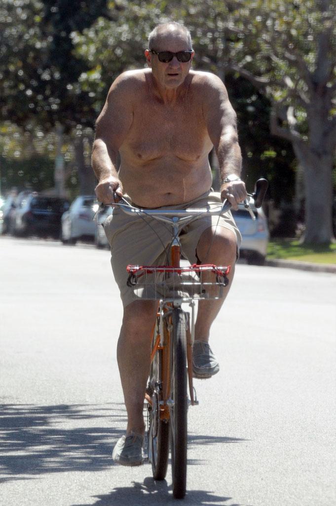 Ed ONeill Shirtless Weight Bike Ride