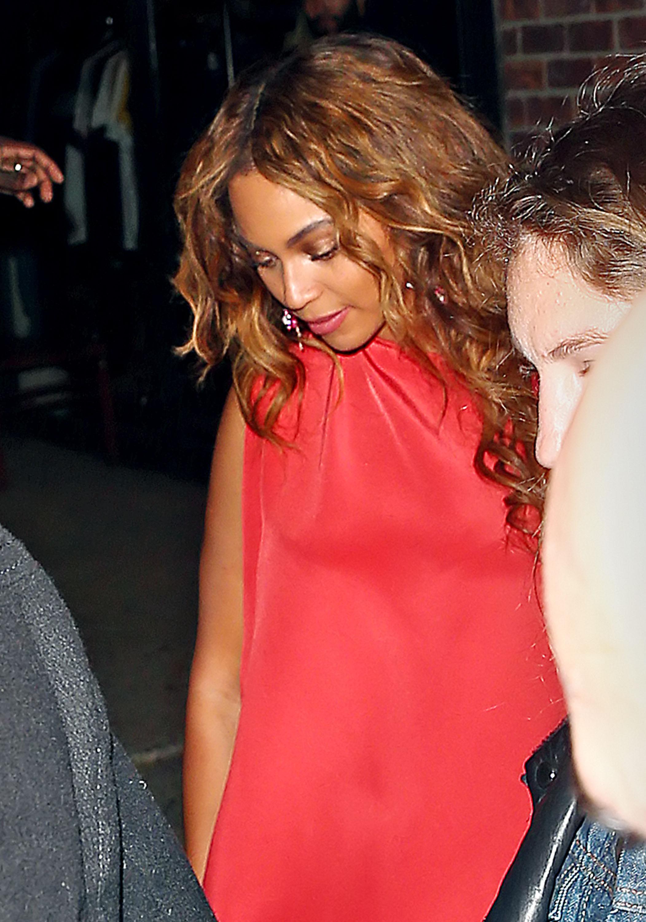 Beyonce attends a memorial service in Williamsburg, Brooklyn, NY