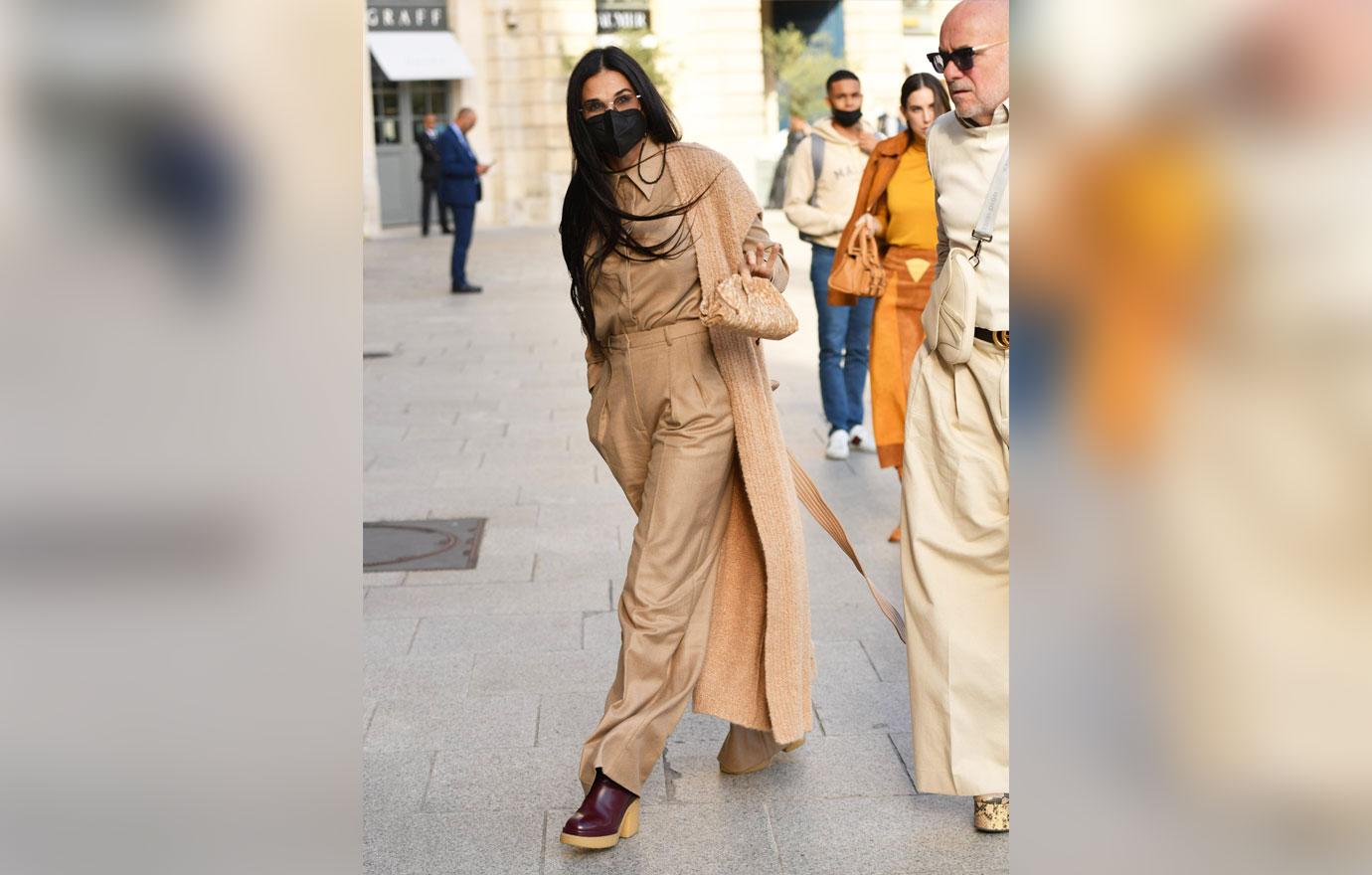 demi moore is seen at the ritz hotel in paris