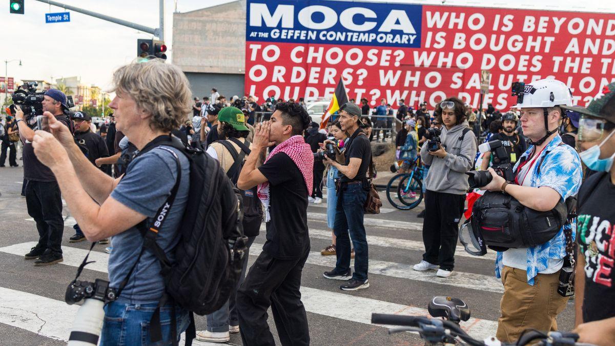 Image of Tear gas was deployed after dispersal orders were ignored.