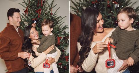 pic of Giannina Gibelli, Blake Horstmann and their kid.