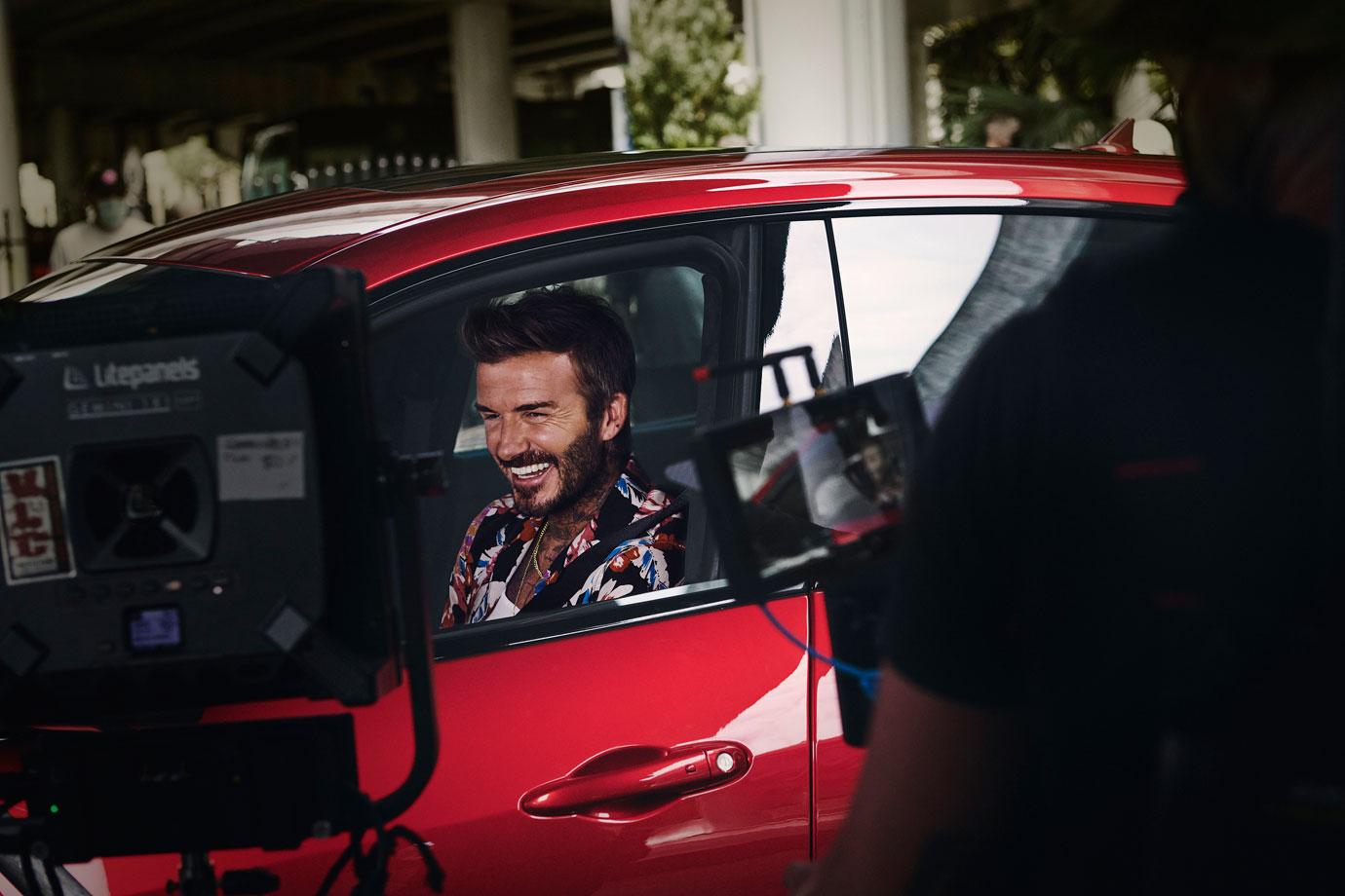 david beckham behind the scenes of maserati ad