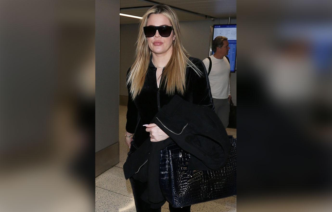 Khloe Kardashian seen arriving at LAX on a flight from Cleveland