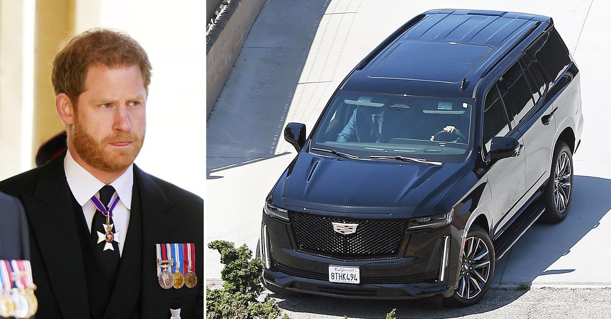 prince harry car leaving lax executive suite ok