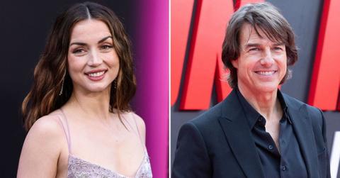 Split photo of Ana de Armas & Tom Cruise
