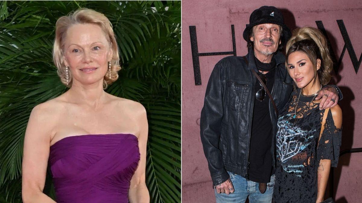 Composite photo of Pamela Anderson, Tommy Lee and Brittany Furlan