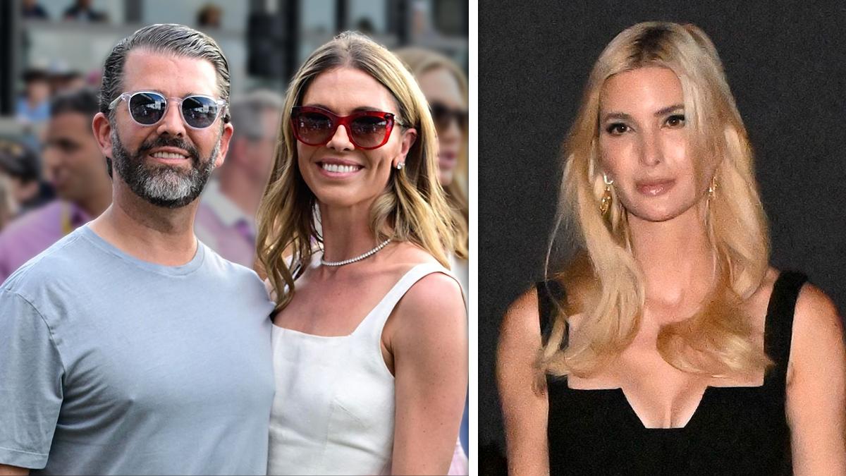 Split photo of Donald Trump Jr., Bettina Anderson and Ivanka Trump.