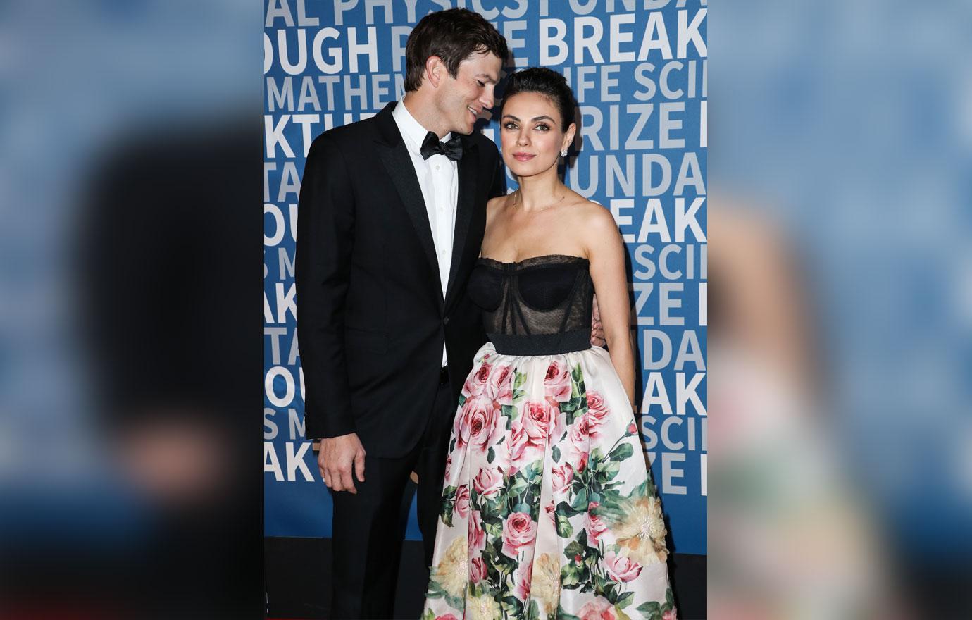 Ashton Kutcher and wife Mila Kunis arrive at the 2018 Breakthrough Prize Ceremony