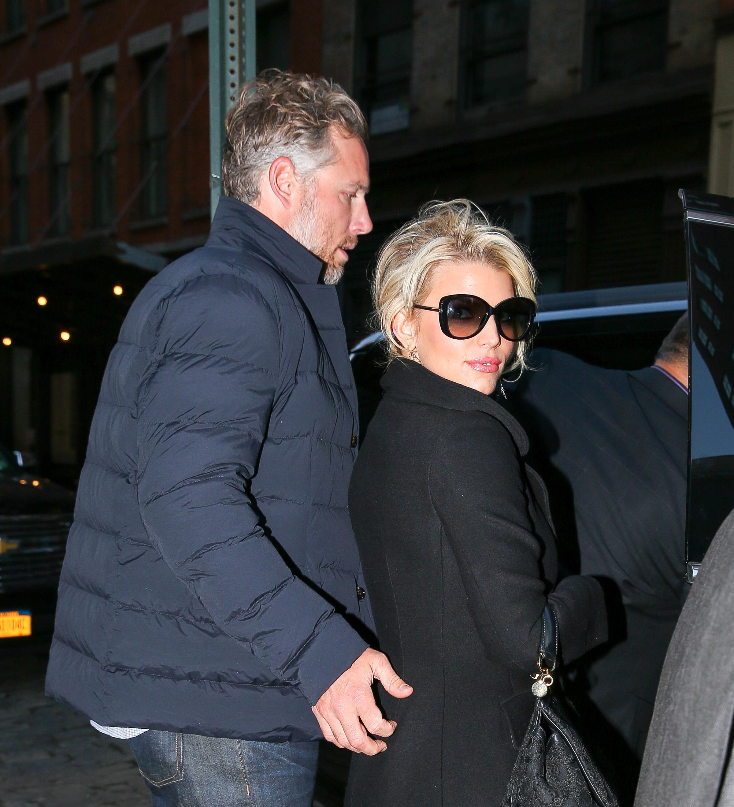 Jessica Simpson and Eric Johnson spotted leaving their hotel in New York City