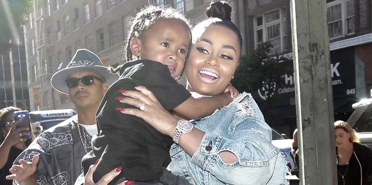 Blac Chyna makes an appearance with her son at a clothing store in downtown Los Angeles.