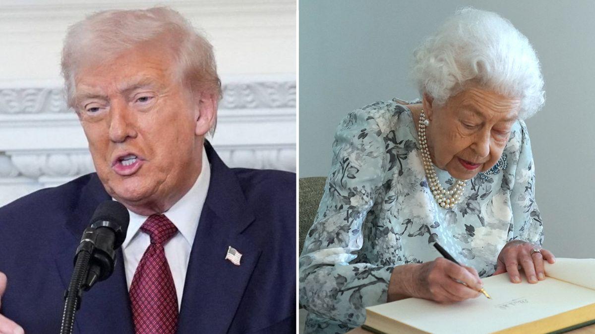 Photo of Donald Trump and Queen Elizabeth