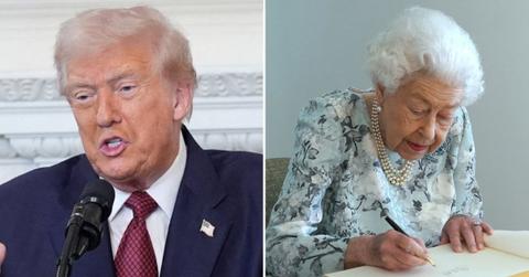 Photo of Donald Trump and Queen Elizabeth