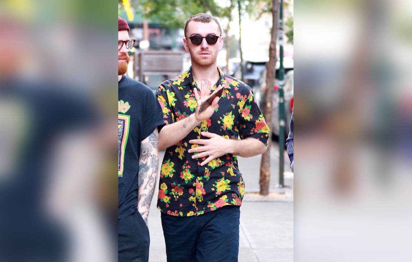 Sam Smith hangs out with friends in the Lower East Side of NYC