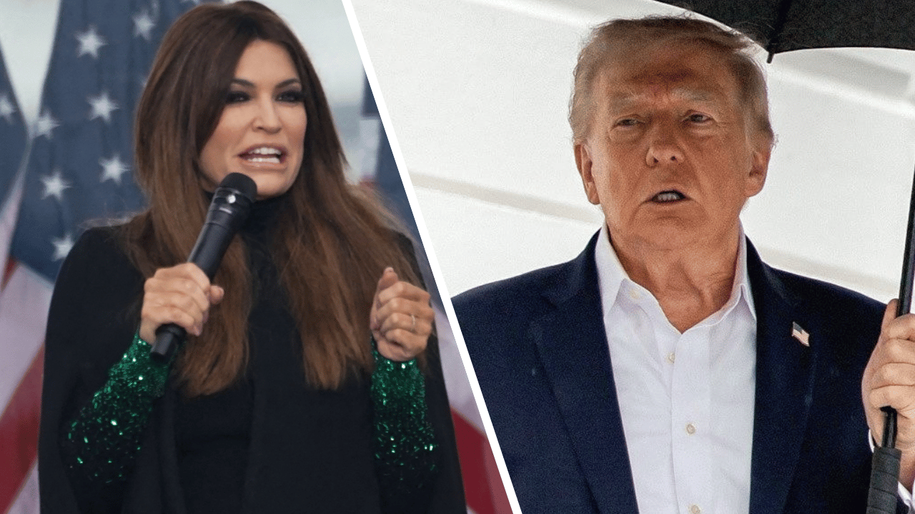 Composite photo of Kimberly Guilfoyle and Donald Trump.