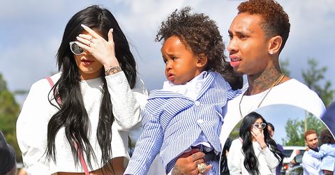 Kylie Jenner is seen leaving Easter Sunday Church services with her possible boyfriend Tyga and his son King