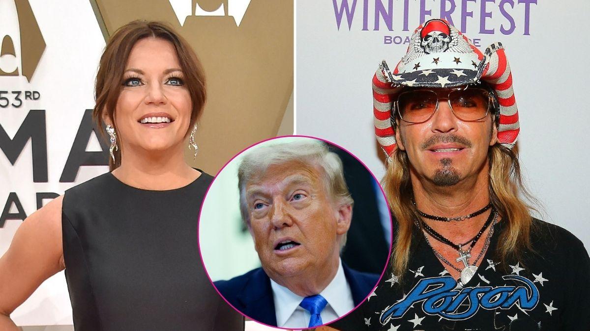 Composite photo of Martina McBride, Bret Michaels and Donald Trump.