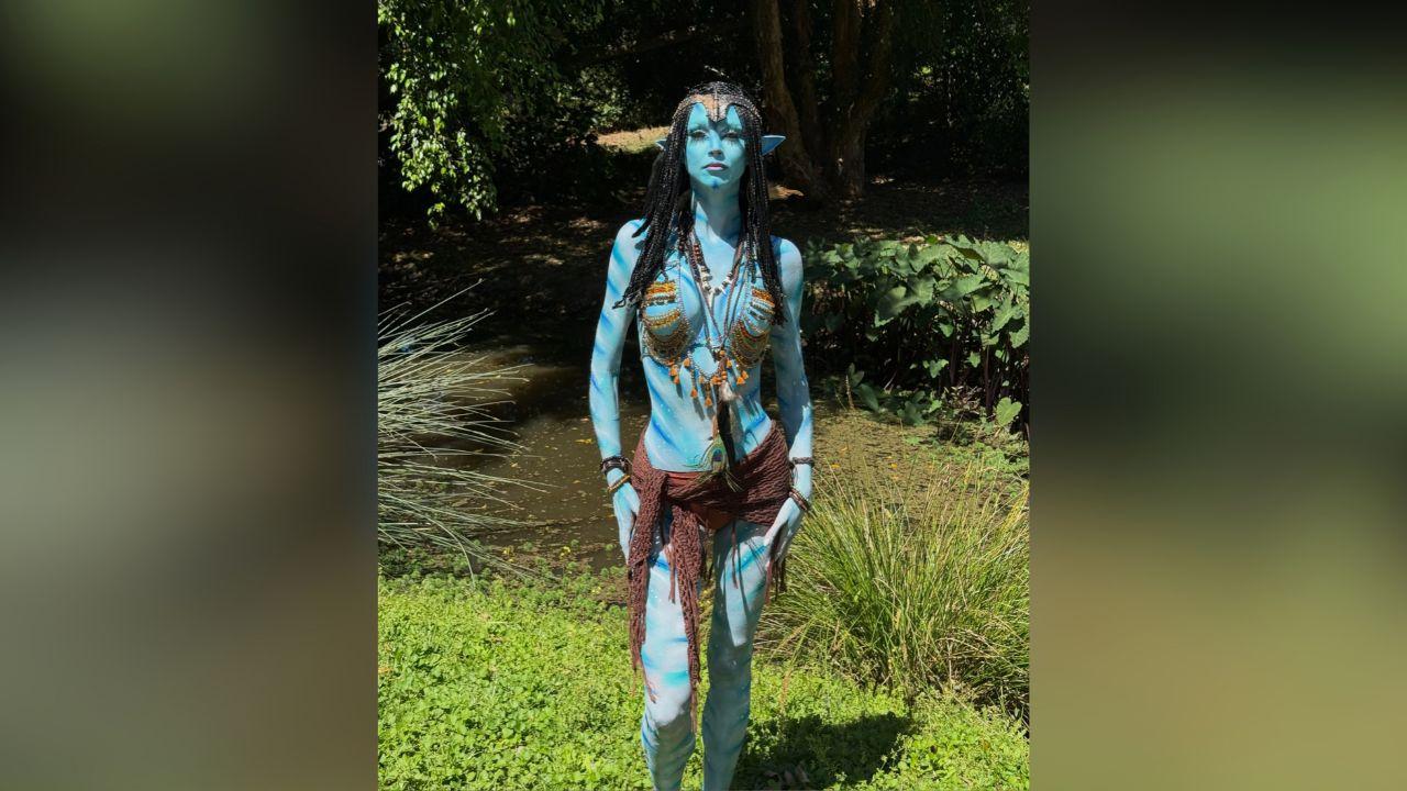 image of Annie Knight transformed into Neytiri from 'Avatar' for Oz Comic-Con Brisbane.