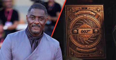 Photo of Idris Elba; photo of James Bond playing cards