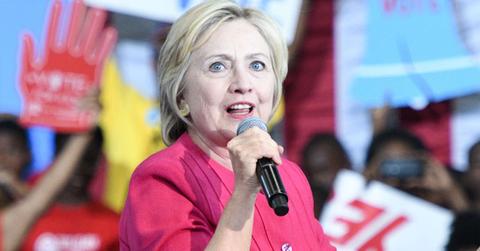 Hillary Clinton speaks at a volunteer rally in Philadelphia